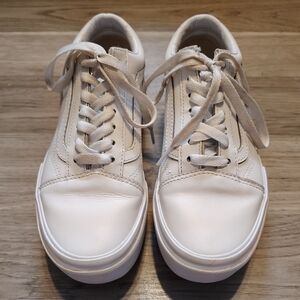 Vans Era Stacked White Leather Low Top Platform Sneakers Women's Size 6.5